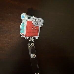 Cute Medical Cart Badge Reel - Red, Teal, White